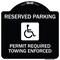 Signmission Reserved Parking Permit Required Towing Enforced Heavy-Gauge Aluminum Sign, 18" x 18", BW-1818-23057 A-DES-BW-1818-23057 - alternate 1